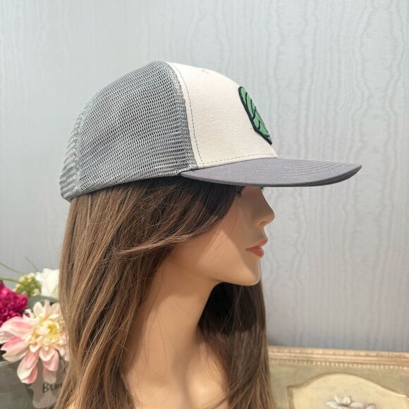 Dutch Bros Mesh Snap Back Trucker Cap Hat One Size Adjustable Gray Green - Picture 6 of 15